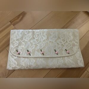 Lace Envelope Clutch with Pink Details - must bundle